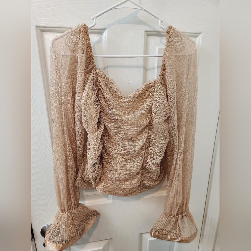 NWT Sheer Polkadot Top